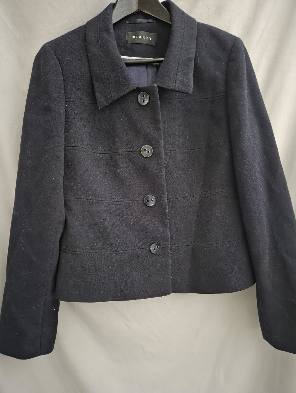 Planet Navy Blue Button-Up Jacket